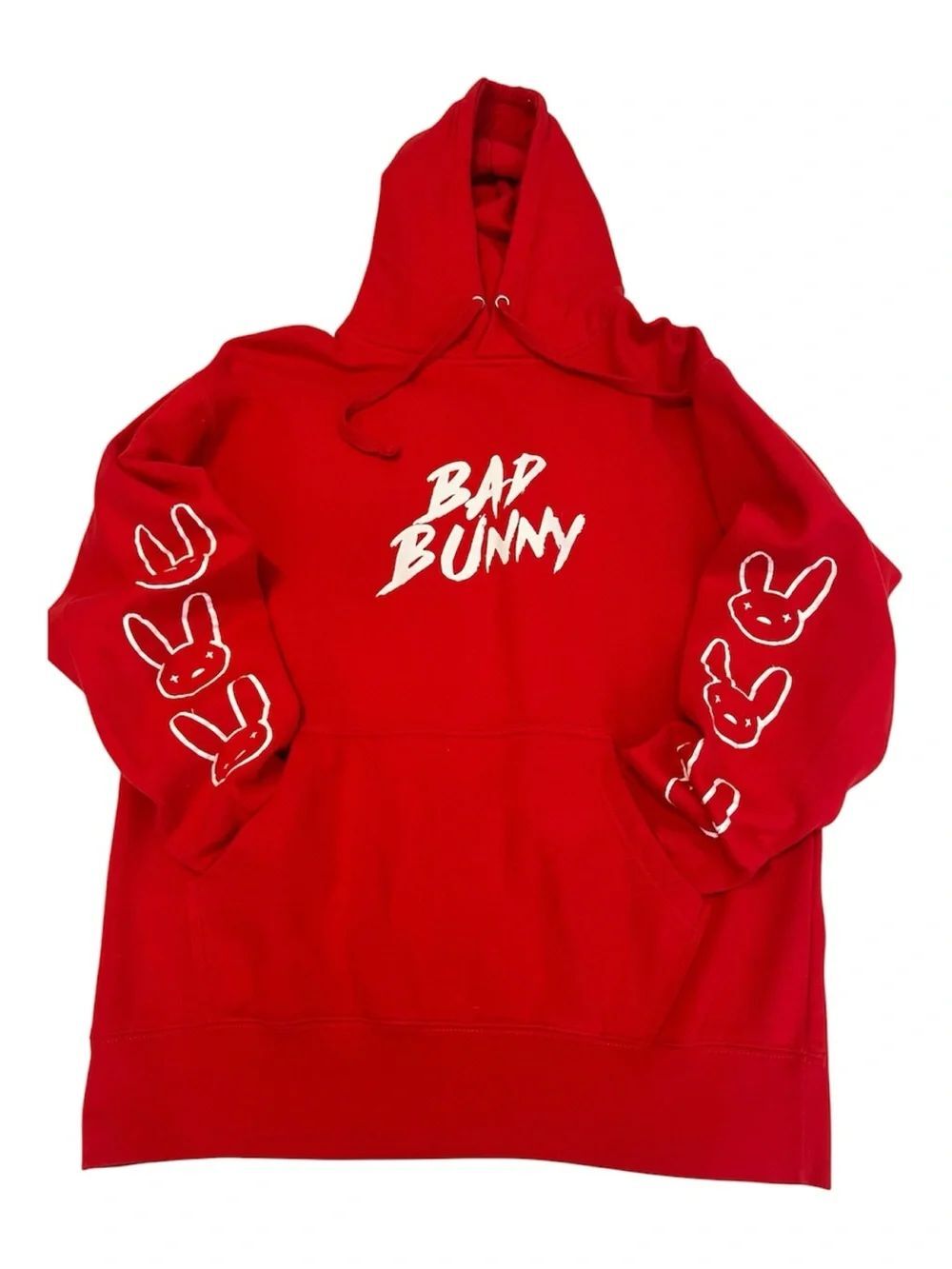 Bad Bunny Women’s Size Medium Red Graphic Hoodie Like New